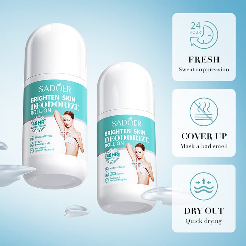 SADOER Skin Brightening Deodorizing Dribbling Body Armpit Refreshing Perfume Rolling Ball perfume Anti perspirati