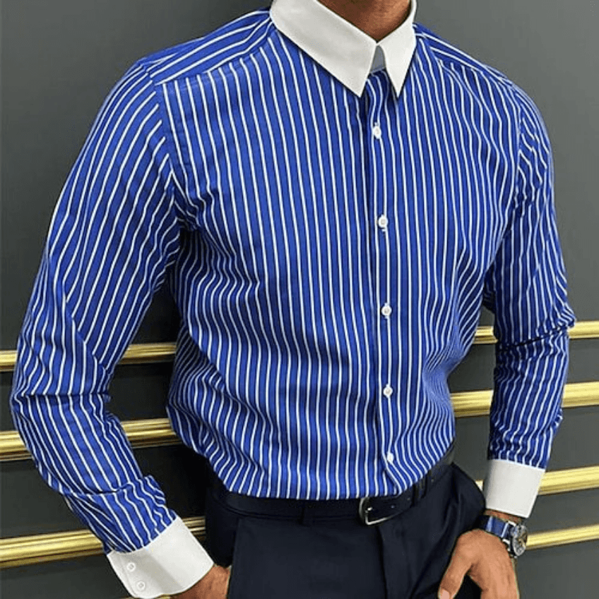 Men's Clothing Striped Shirt Men's Spring And Autumn Business Shirt Men's Loose Casual Jacket Long Sleeve Spring And Autumn Tops