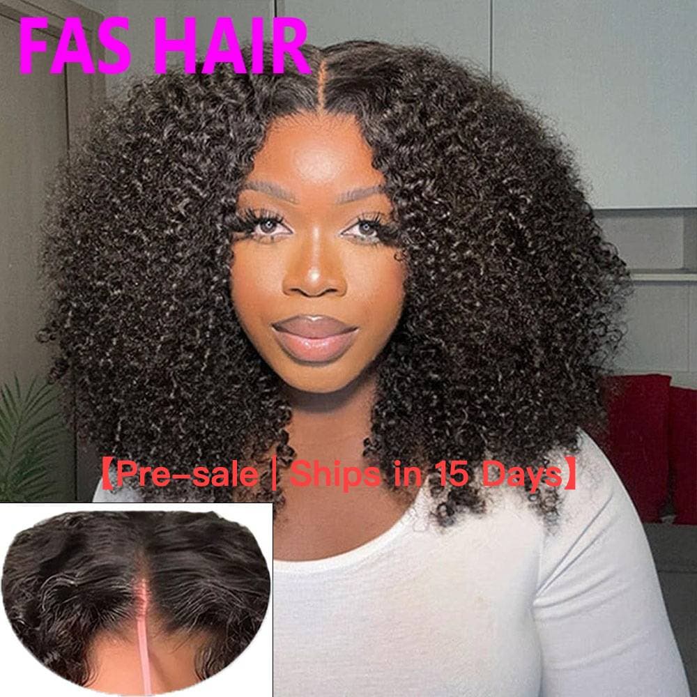 【Pre-Sale | Ships In 15 Days】Afro Kinky Curly Glueless Wig – Bob Headband Wig (No Adhesive & Heat Resistant)