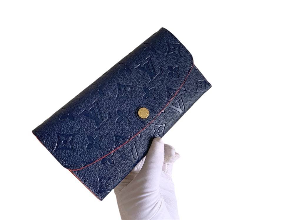 Emily Alphabet en relief fermeture à pression en cuir gaufré portefeuille long portefeuille pochette tempérament