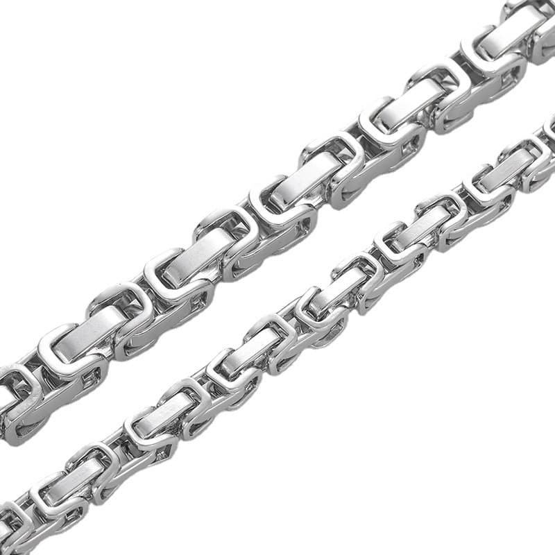 stainless Emperor Men's Light Necklace Titanium Steel King Handmade Square Splicing Back Chain Bracelet
