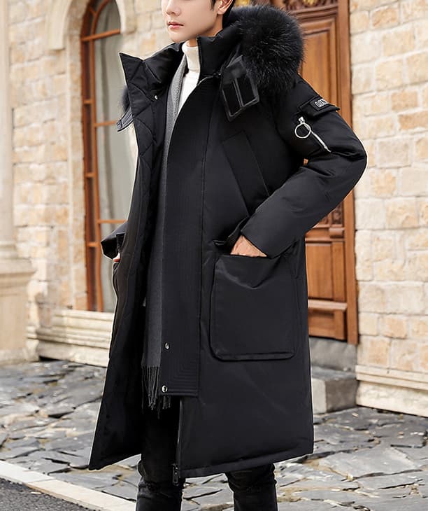 2023 Men's Long Down Jacket Winter New Trendy Thickened Outdoor Men's Youth Jacket Work Wear