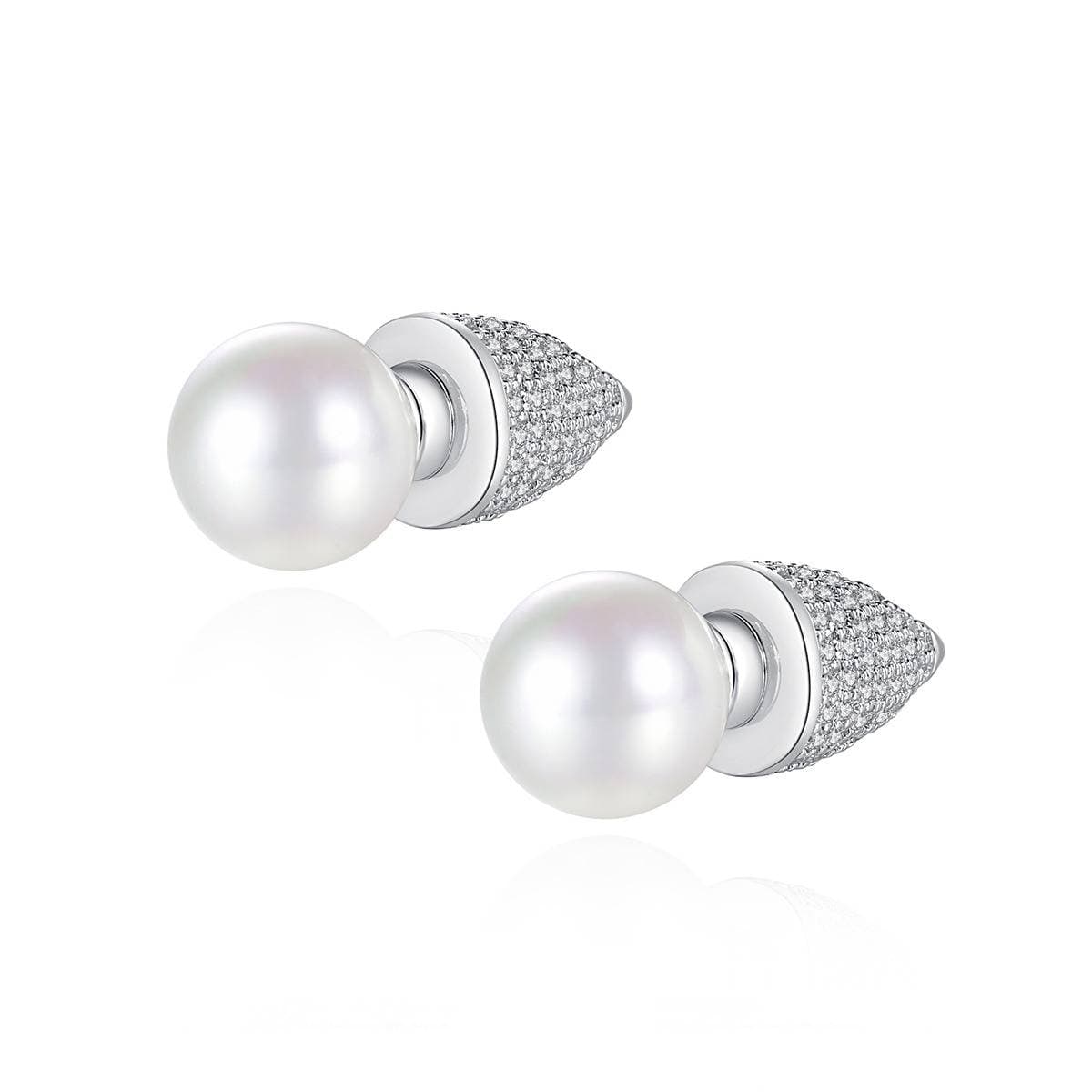 Women's Jewelry Elegant Pearl Stud Earrings With AAA Zirconia & Shell Beads, S925 Silver Post Shell Beads S925 Silver Needle Earrings