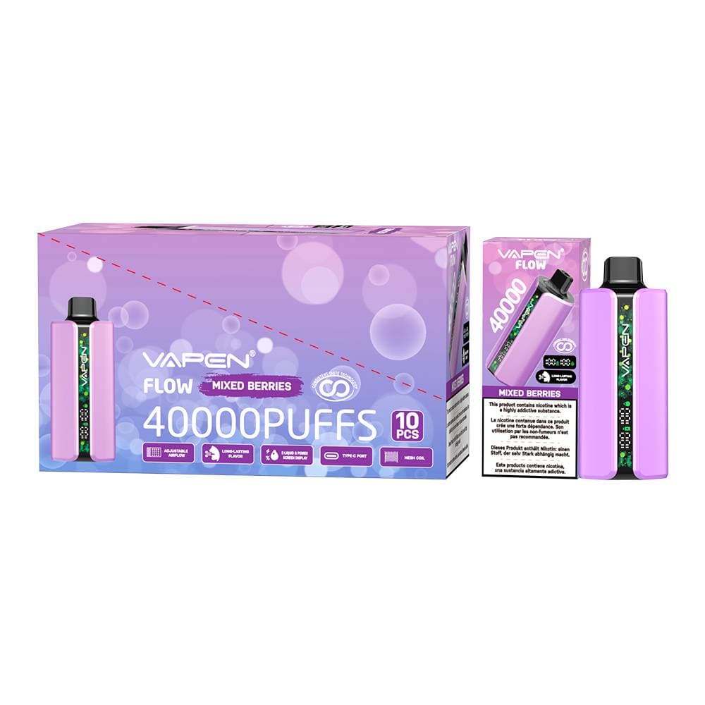 10 pièces 40000 bouffées VAPEN Flow 40K Vape Mesh Coil saveurs fruitées longue durée bouffée nouvelles saveurs e-cigarette Vapes Pod jetable