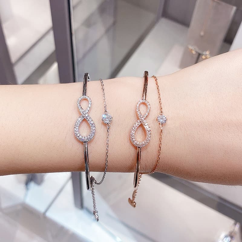 Eternal Love Double Layer Female Element Crystal 8 Shaped Bracelet