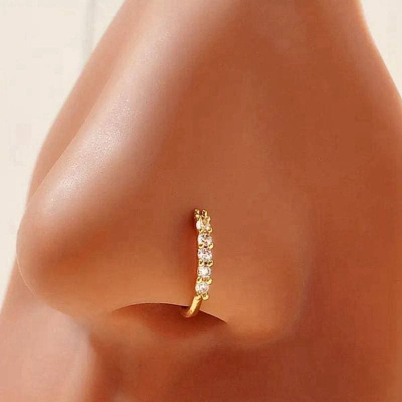 Single row mini zircon super sparkling exquisite open loop nose decoration nose nail nose ring clip