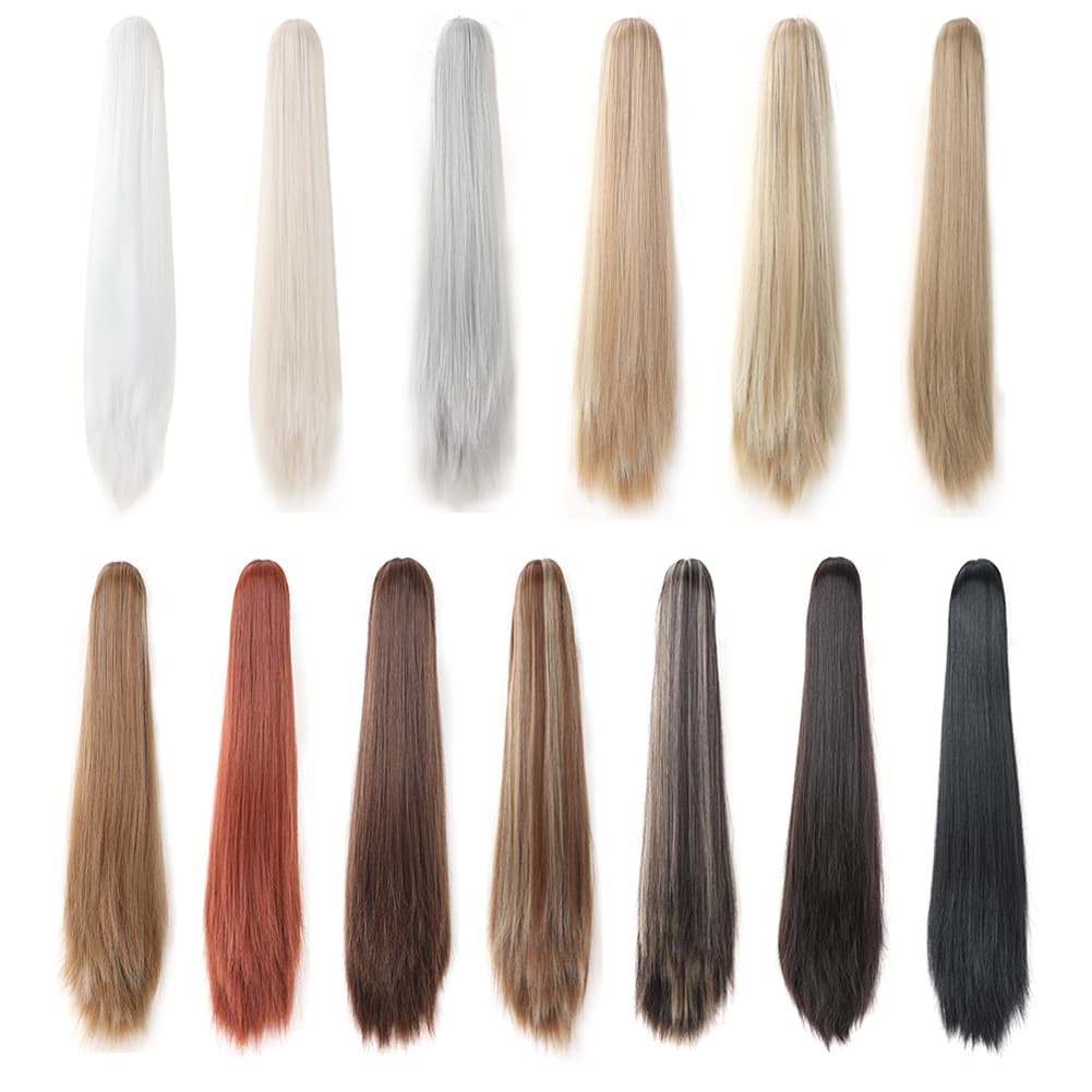 hot selling Straight Long Pony Tail Claw Clip in Ponytail Extension 20 Inch Natural Soft High Quality Synthetic Hairpiece for Women