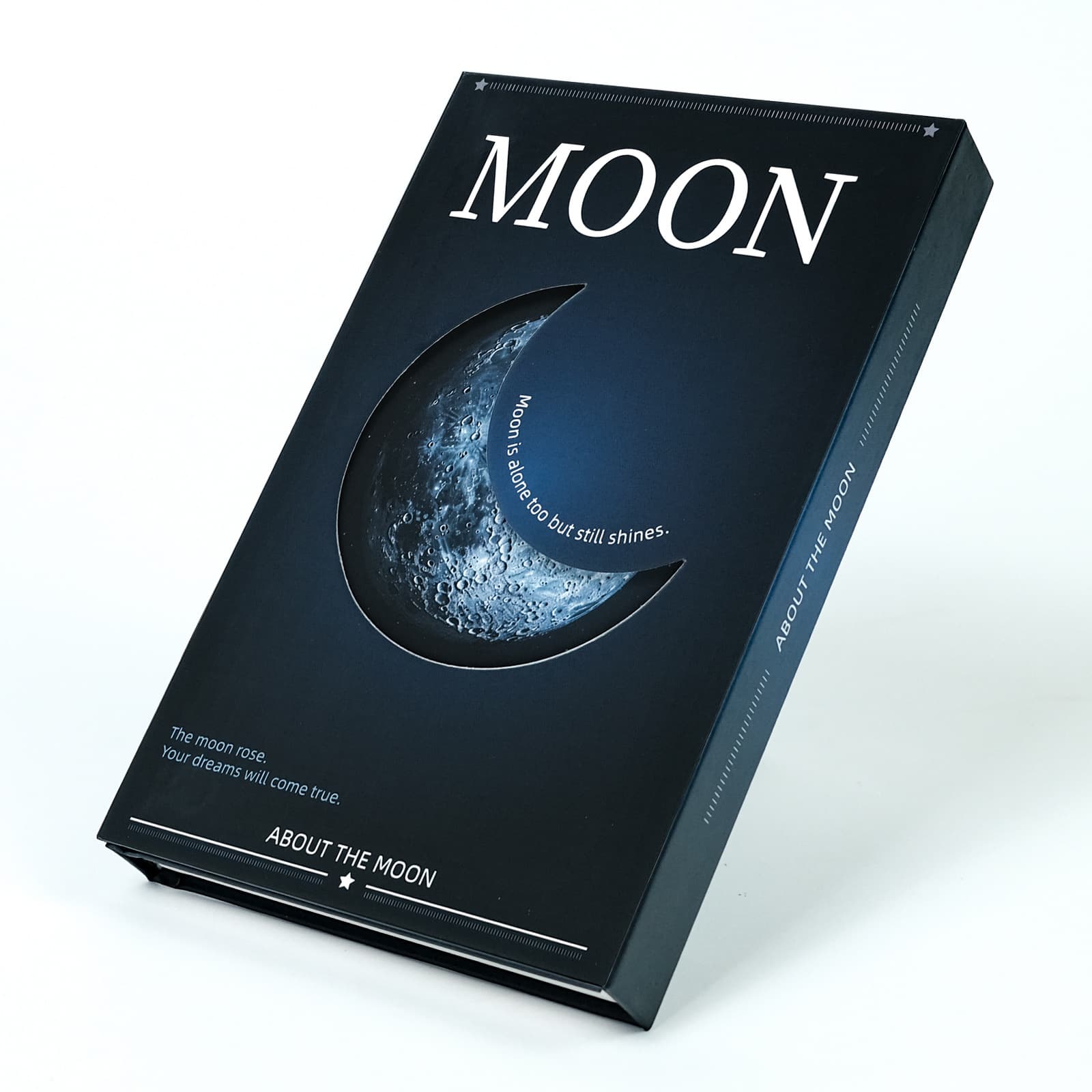 Education & Office Supplies Creative cool black planet theme portable notebook three folding pages magnetic hollow boutique this book