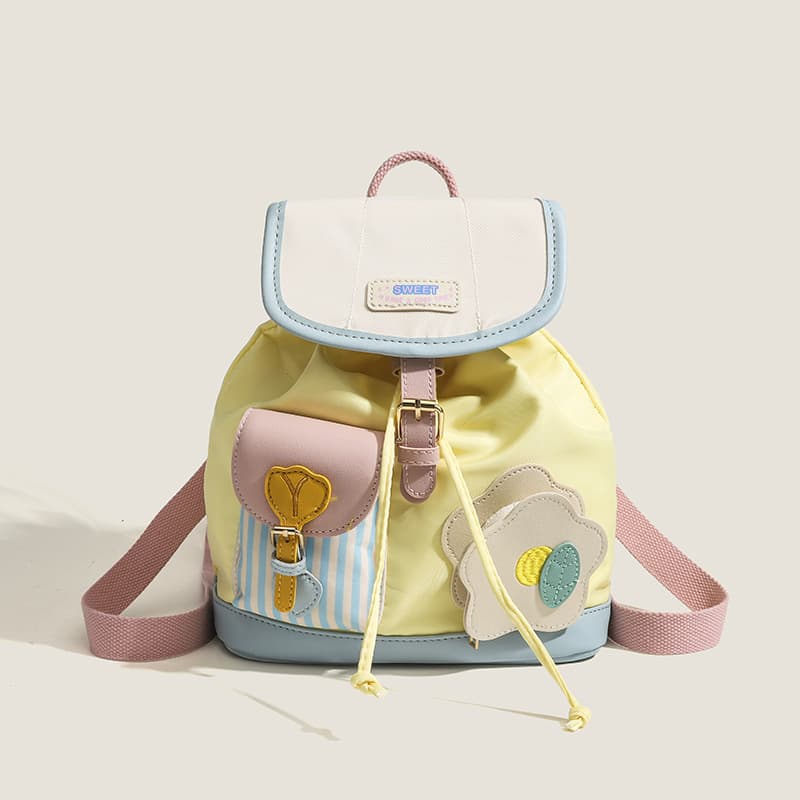 Trendy Niche Design Cute Contrast Color Backpack Versatile Large Capacity Commuting Student Class Small Schoolbag