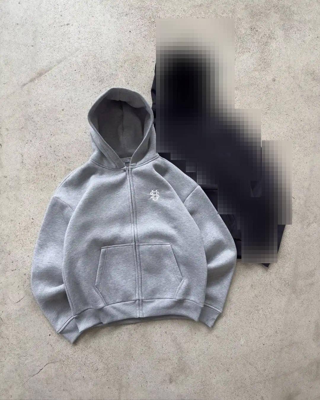 Ensemble de survêtement unisexe brodé à fermeture éclair, ensemble sweat-shirt style hip-hop urbain
