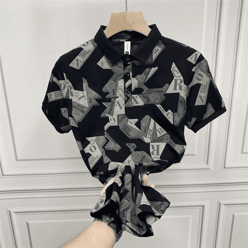 2024 Summer New Fashion Men's Polo Shirt T-shirt Short-sleeved Slim-fit Trendy Bottoming Shirt Men's T-shirt