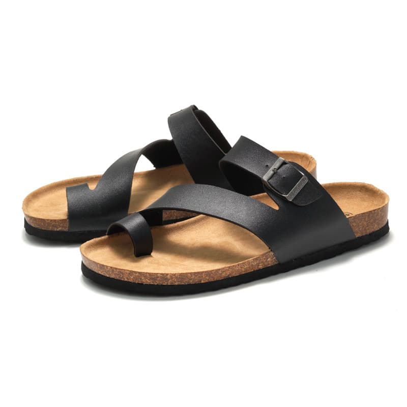 Couple Cork Slippers Men Summer Toe Post Outdoor Beach Sandals Korean Style Trendy Casual Flip-Flops