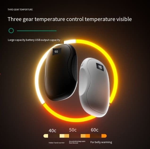 2024 new digital display hand warmer power bank portable double sided heating large capacity two in one charging hand warmer