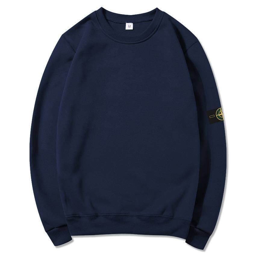 Vêtements de sport tendance pour hommes Vêtements de sport amples et décontractés pour hommes Couleur unie Col rond Manches longues