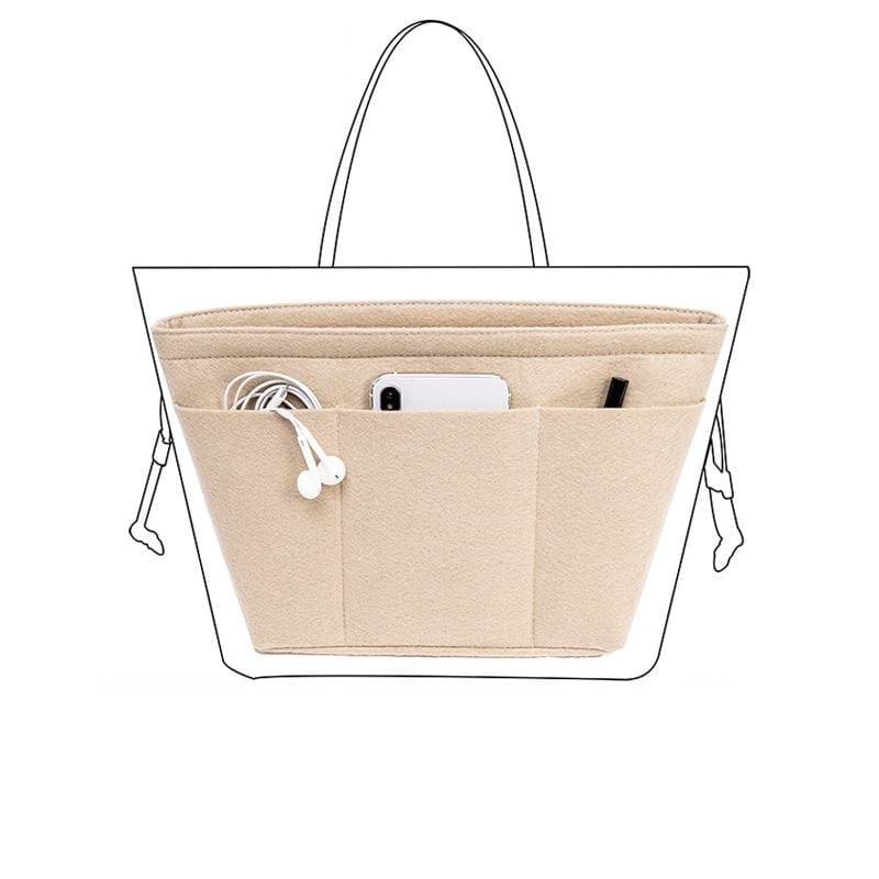 Felt Lined Tote Bag Organizer Insert With Multiple Pockets For Home Storage And Travel Accessories Organizer Storage Dividers Felt Lining