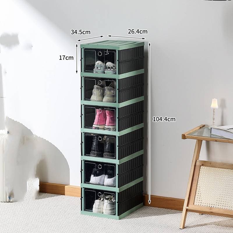 Free Installation Shoe Box Storage Box Transparent Shoe Cabinet Storage Artifact Space Saving Foldable Plastic Simple Shoe Rack