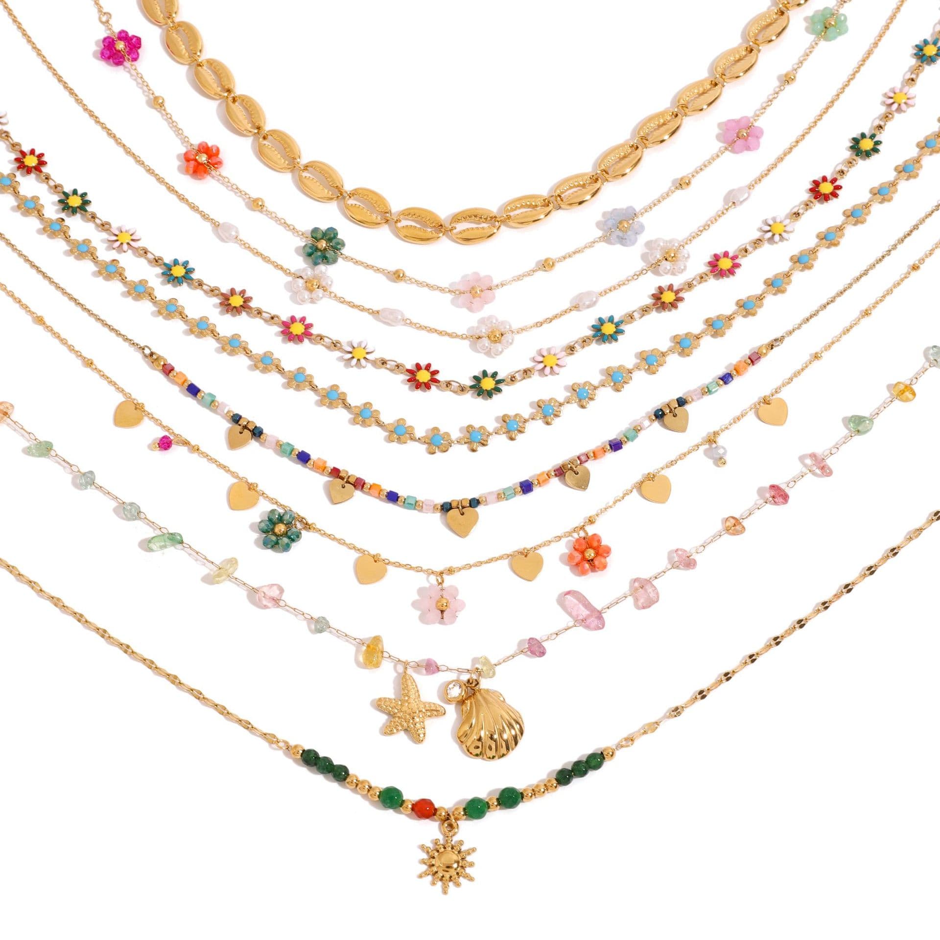 Women's Jewelry Titanium Steel Necklace Accessories High End Bohemian Clavicle Chain Holiday Stainless Steel Necklace Accessories