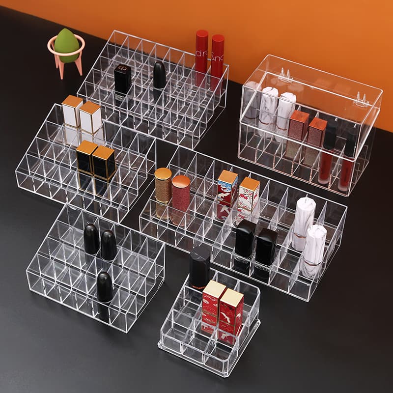Storage Box Dustproof Desktop Organizer For Cosmetics Nail Polish With Lid Transparent Acrylic Lip Gloss Lipstick Holder