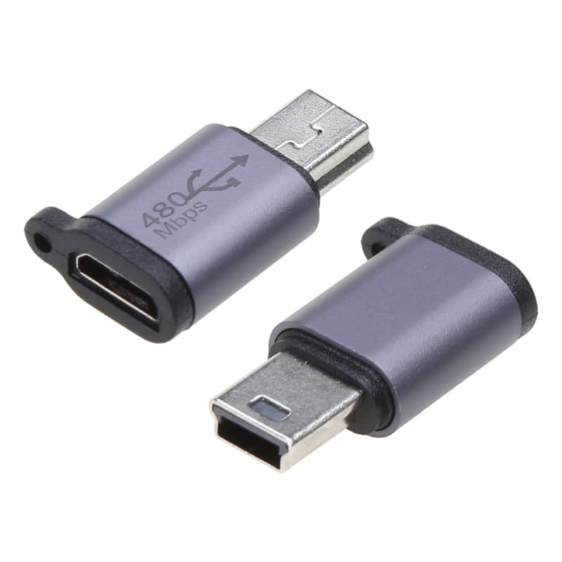 2PCS Mini USB Type-C Adapter Female To Micro Usb Male Converter Connector Aluminum Alloy