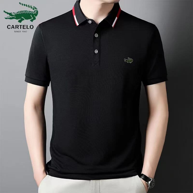 Polos homme en coton brodé, collection printemps-été, décontractés et respirants, à revers.