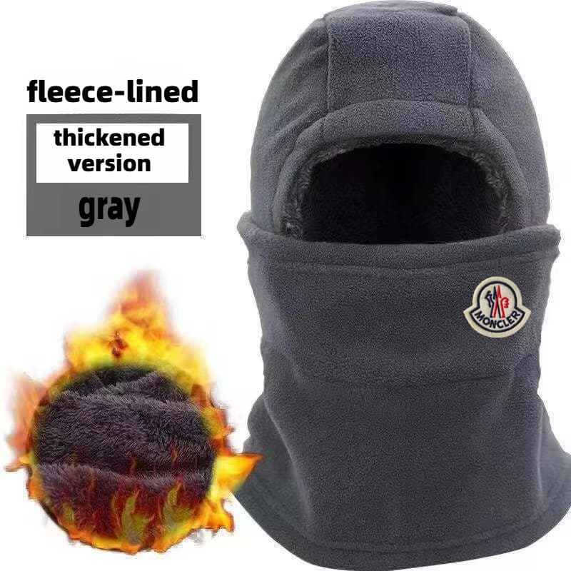 Bonnet de ski unisexe chaud d'hiver avec doublure polaire, cagoule épaisse tricotée pour l'extérieur, idéale pour le vélo, le ski et la randonn