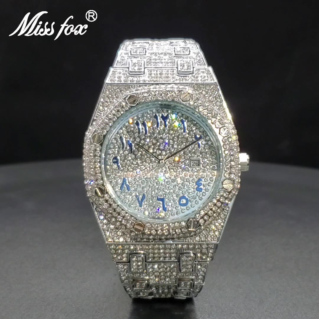 Mens Bg Dia Watch Waterproof Quartz For Men Hip Hop Calendar Wristwatch