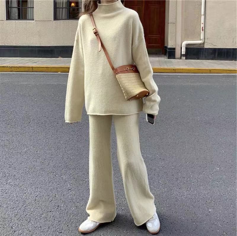 Women's knitwear small with tall small fragrance sweater wide leg pants two sets
