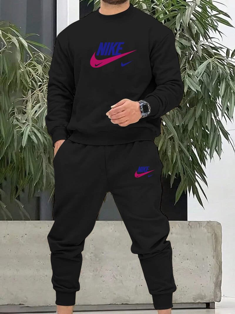 Ensemble deux pièces pour homme : sweat à capuche à col rond et pantalon de sport (collection 2026).