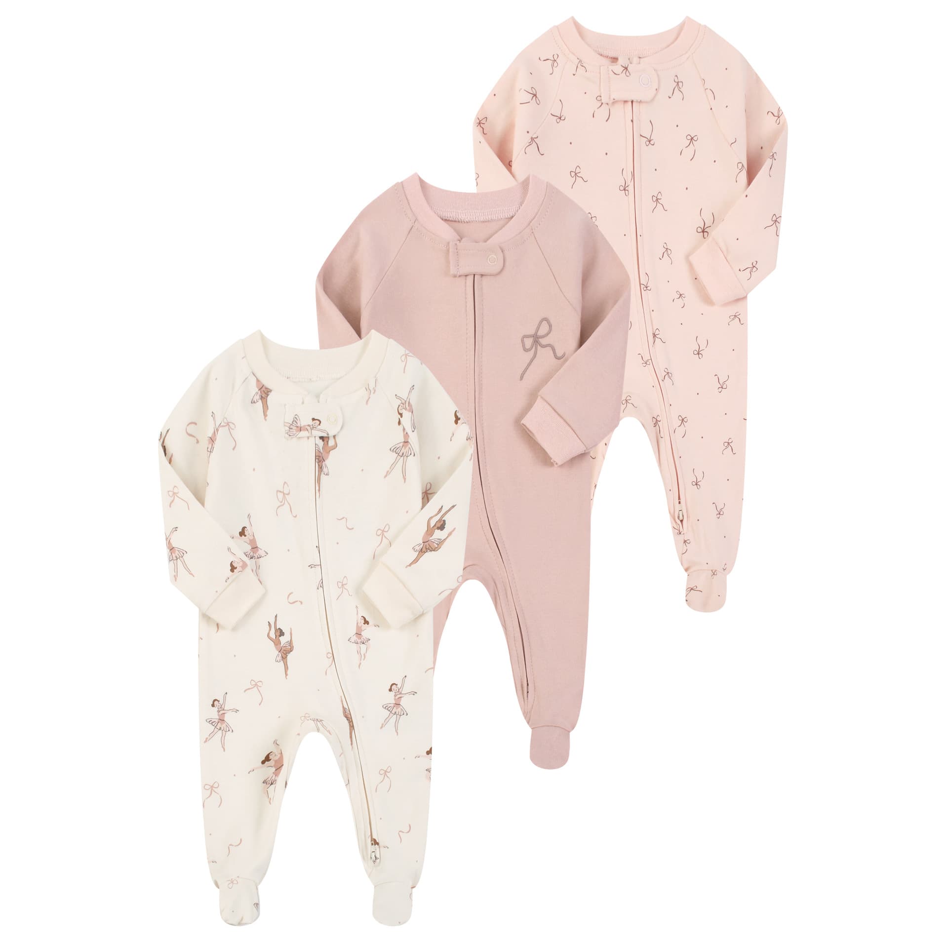 Newborn Baby A Type One Piece Cotton Two Way Zipper Style Boy And Girl Baby Crawling Clothes Spring And Autumn Underwear Romper Long Sleeve