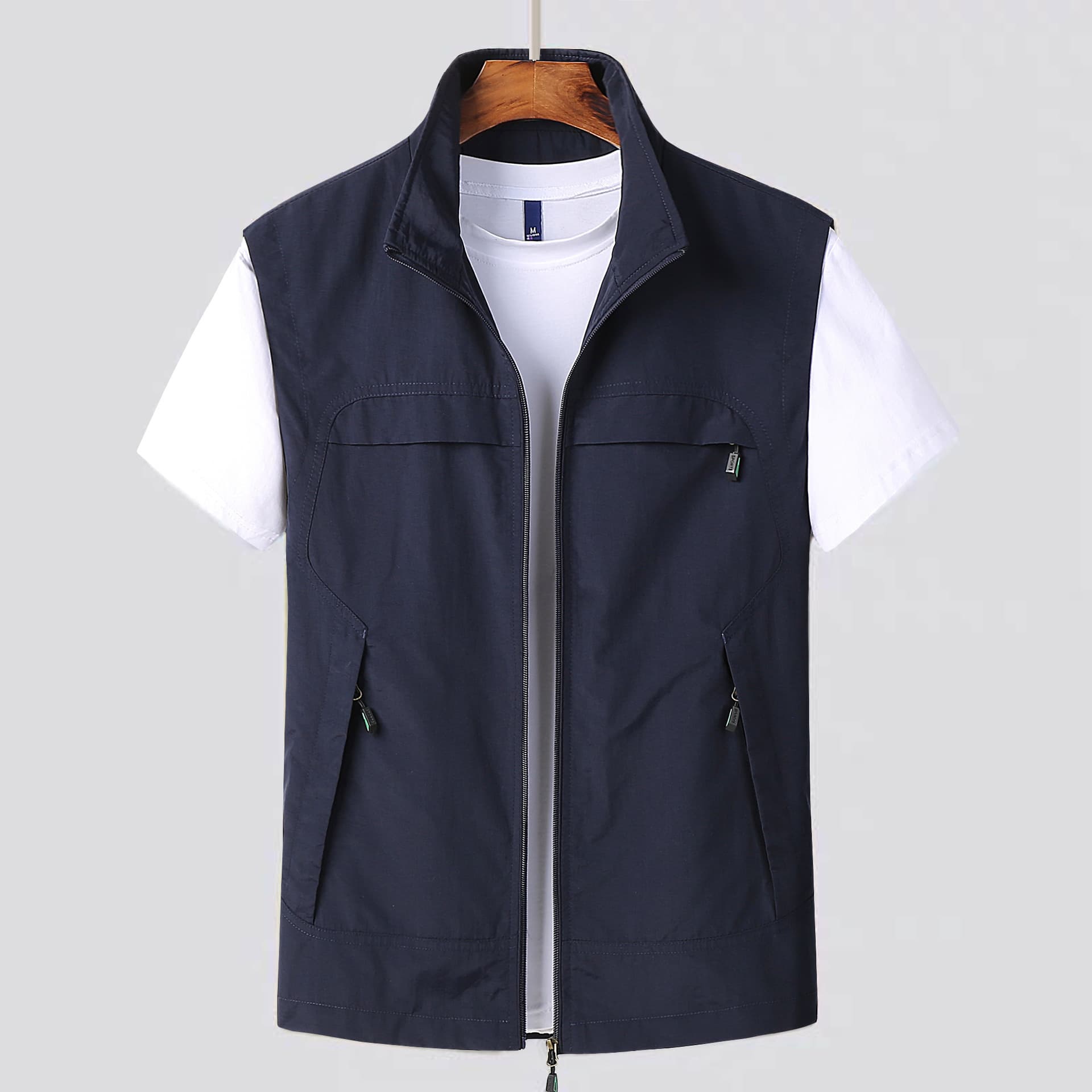 Gilet de pêche pour homme à séchage rapide avec de multiples poches - Veste sans manches légère en nylon pour les activités de plein air et les