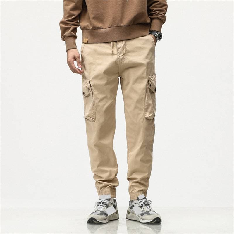 Men's Tactical Cargo Pants - Classic Workwear Style With Multiple Pockets, Relaxed Fit & Slim Cuff For Urban Streetwear