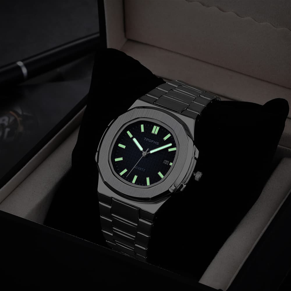 Wrist Watches For Men, Nautilus Stainless Steel Quartz Movement Date Pagani Design Men's Luminous Hands Casual Business Watches