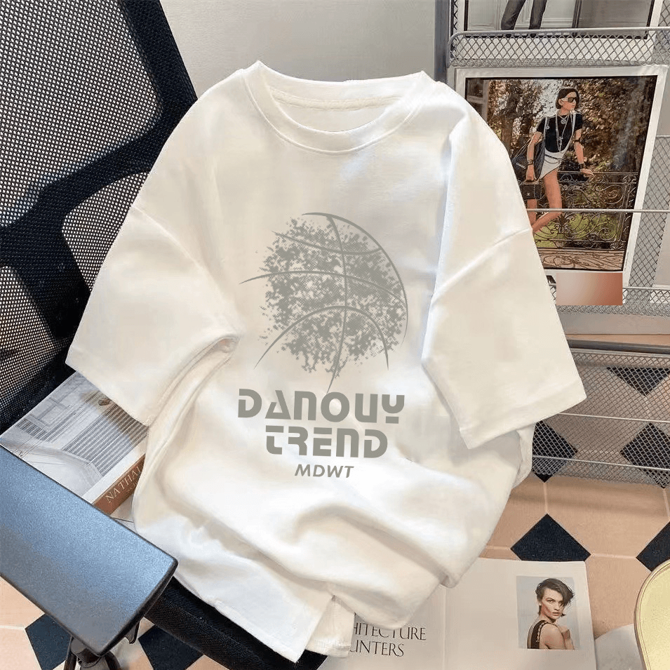 Men's Clothing Summer Bear Print All Match Five Point Sleeve Loose Tops Fashionable Couple T Shirts
