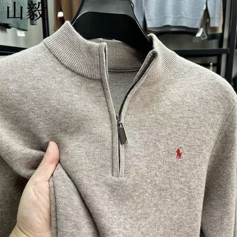 Pull mi-montant décontracté et tendance pour homme Lav-Xiaoma, collection automne-hiver, veste chemise chaude en maille zippée, taille 8