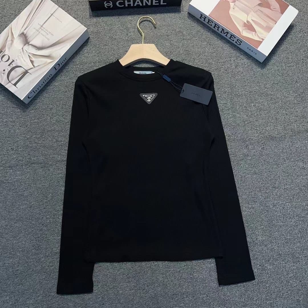Haut à manches longues en coton spiralé de marque LOE, polyvalent pour l'automne et l'hiver, t-shirt de base amincissant et tendance