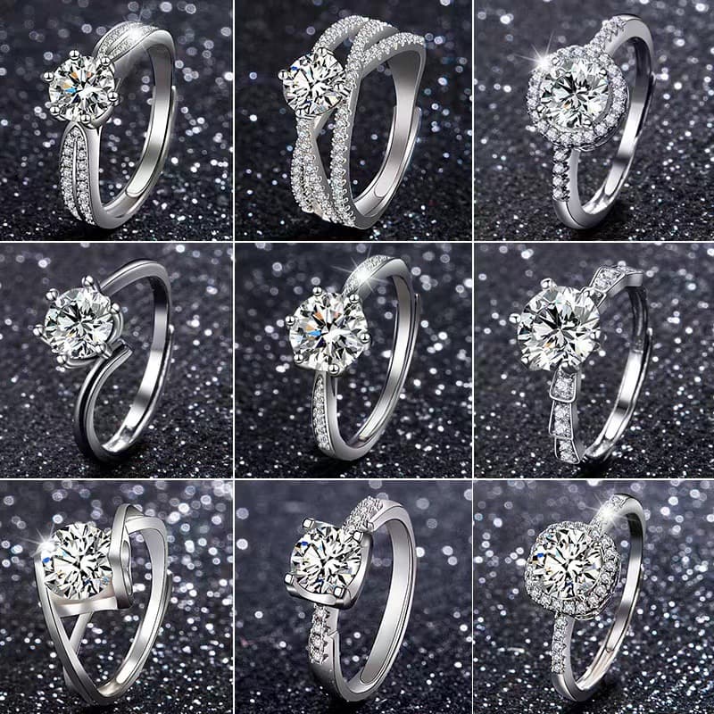 Moissanite Diamond Ring Women, Gift For Best Friend, Proposal, Wedding, Luxurious And Elegant, Adjustable, Classic 1