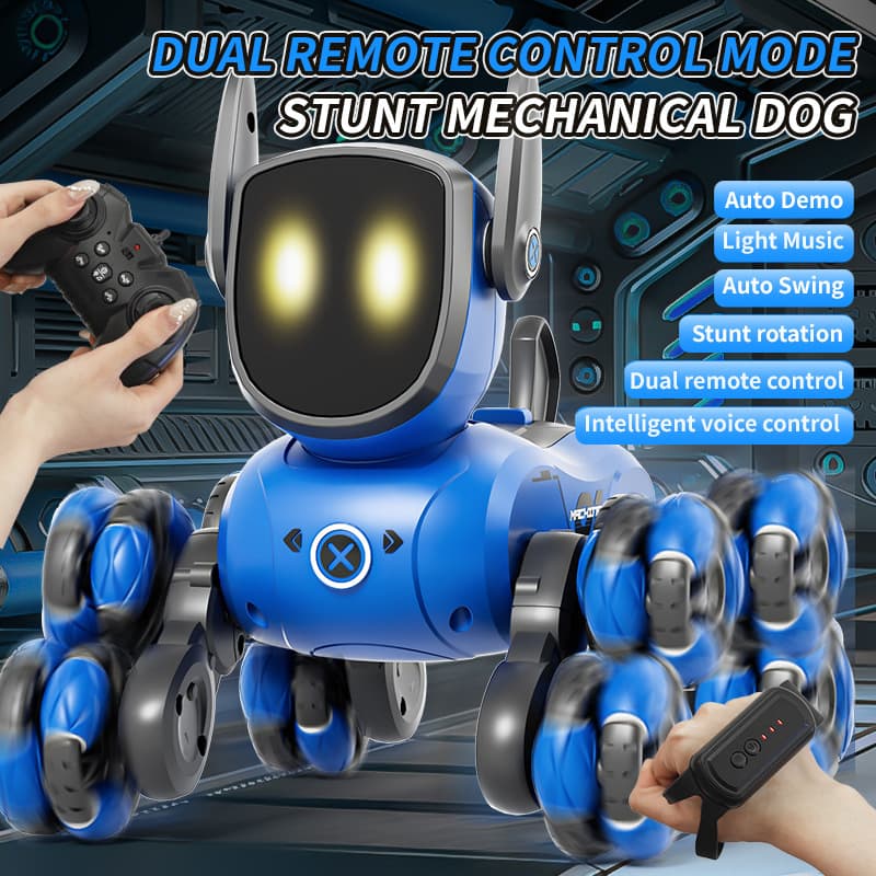 New Small Mini Eight Wheel Multi Function Remote Control Robot Dog Intelligent Dual Control Parent Child Interactive Toy