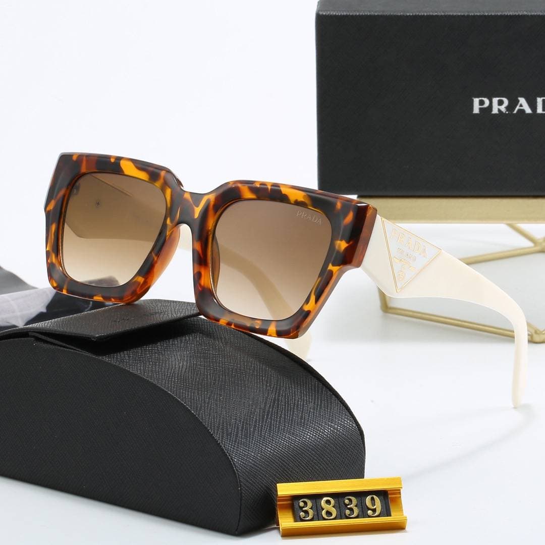 PRADA1 Classique Hommes Femmes Rétro Mode Lunettes de Soleil Décontractées Femmes Plein Cadre Lunettes de Soleil pour Hommes Femmes Lunettes de Co