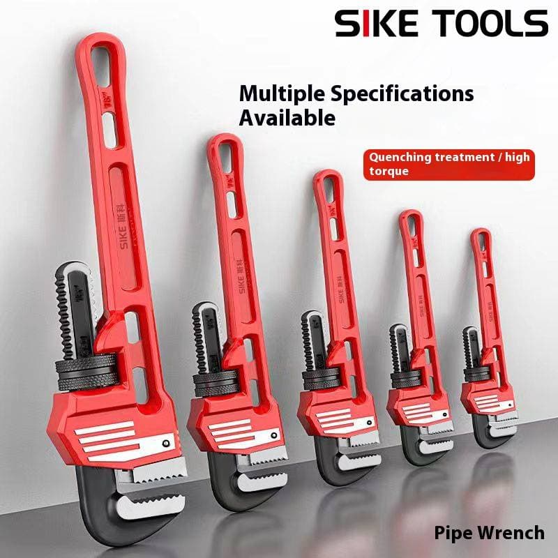 Heavy-Duty European-Style Pipe Wrench – High Carbon Steel Jaw, Adjustable Grip (10"/12"/14"/18" Sizes) For Plumbing, DIY & Repair