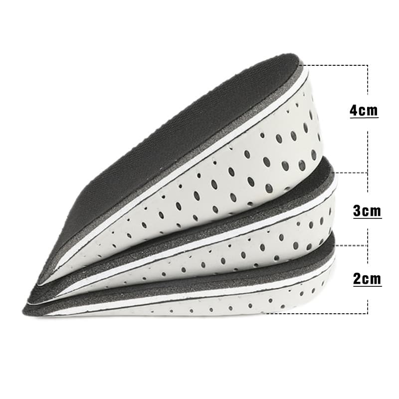 Height increasing insoles for men and women, thickened invisible 234cm sports transparent silicone half pad inner height increasing insoles