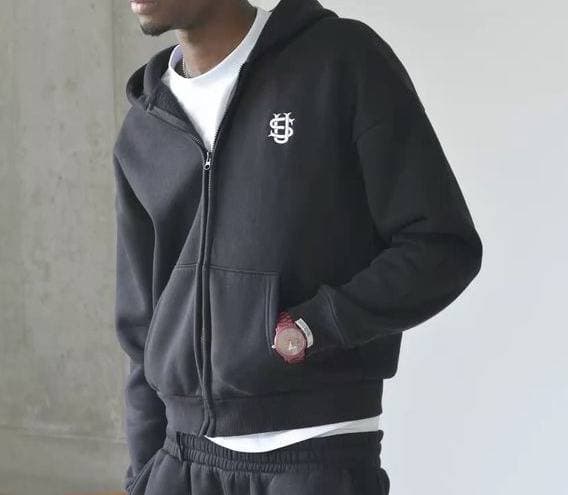 Survêtements pour hommes, survêtements SUVENE européens et américains, tendance de la rue, hip-hop, fermeture éclair, ample, couleur unie
