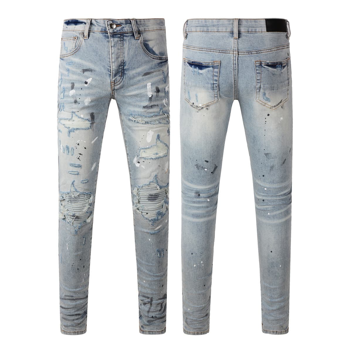 Men's Clothing Street Hiphop Fashion Tight Fit Skinny Jeans