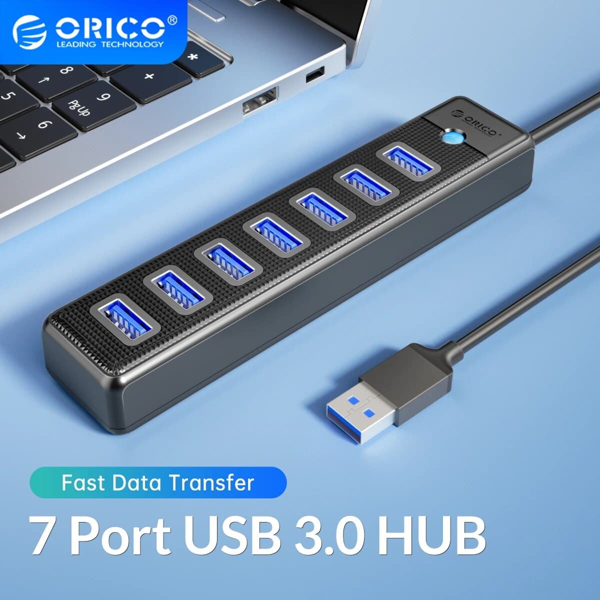 ORICO USB3.0 HUB 7 Port Splitte High Speed Notebook Extension For Computer Laptop Accessories