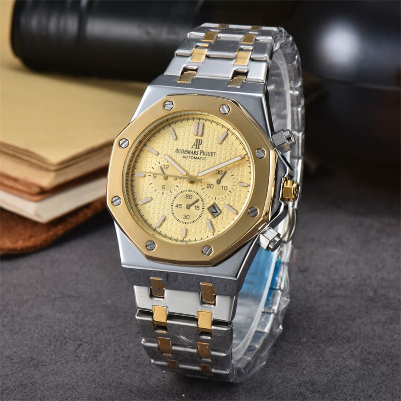 Nouvelle vente chaude AP hommes mode polyvalent montre à Quartz calendrier bracelet en acier montre décontractée