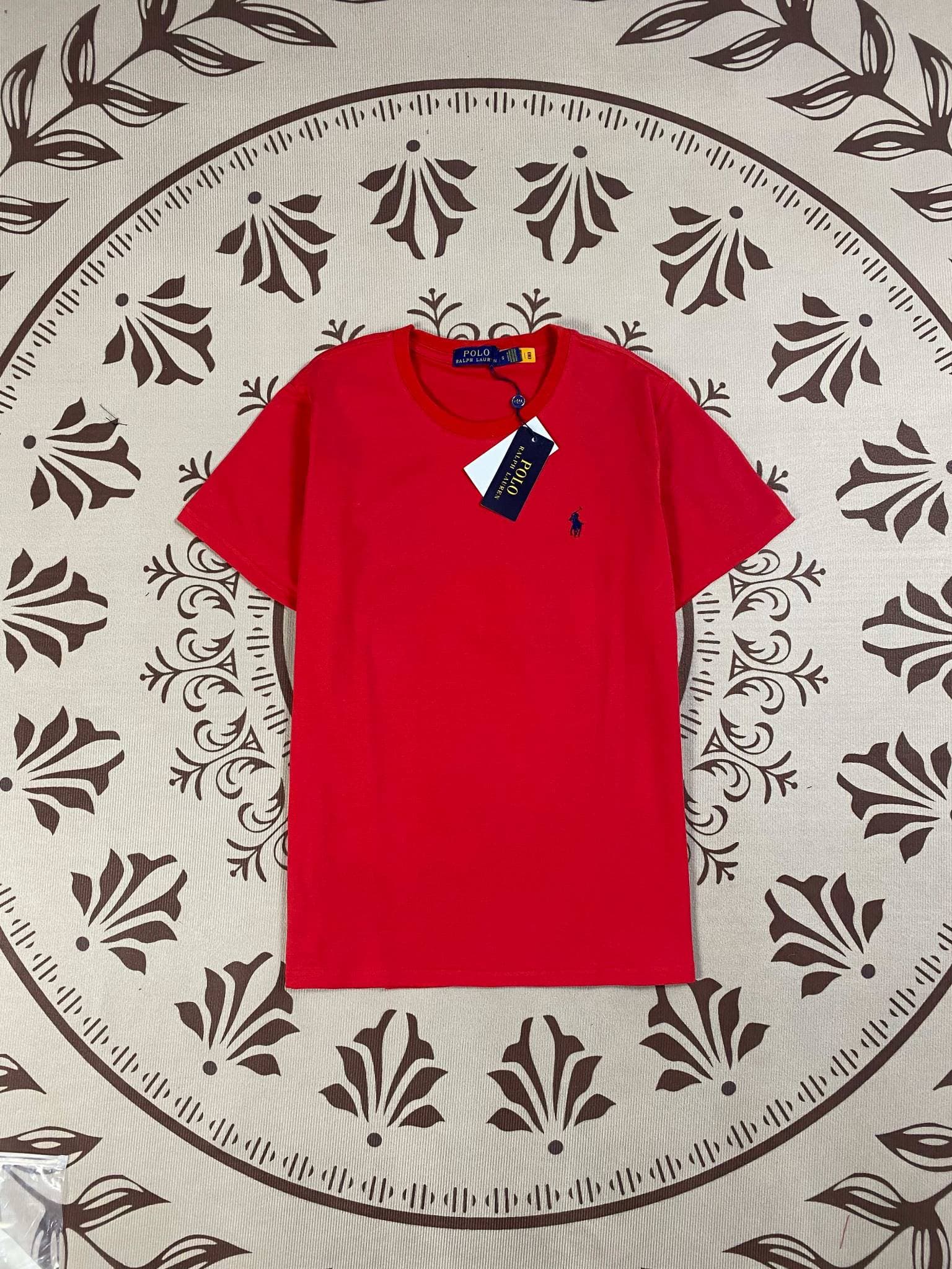 T-shirt à col rond brodé New-Style Paul Pony, 100 % coton uni, manches courtes, unisexe.