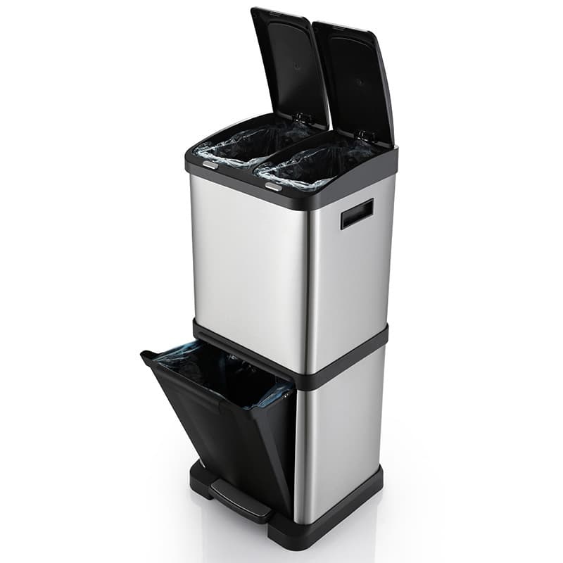 Stainless Steel Step Trash Can – 32L/34L Large Capacity Kitchen Bin With Silent Pedal – Odor-Proof & Easy Clean – Ideal For Home Use