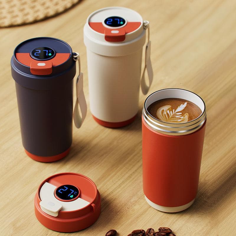 Drinkware Intelligent Temperature Display Ceramic Liner Thermos Cup Men And Women High Value Stainless Steel Accompanying Car Water Cup Gift