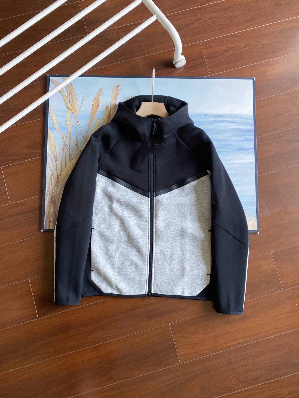 Ensemble veste et pantalon de survêtement laminé TECH FIEECE, style décontracté, hiver, printemps et automne, avec fermeture éclair.
