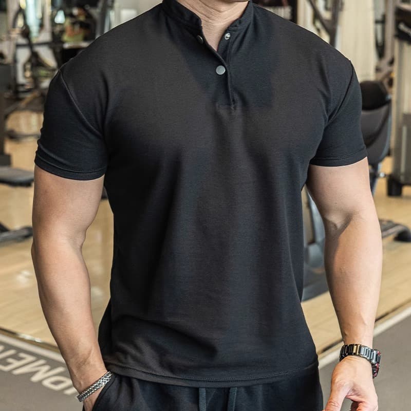 Men's Clothing Short Sleeved Waffle Ice Silk Cool Business Slim T-Shirt