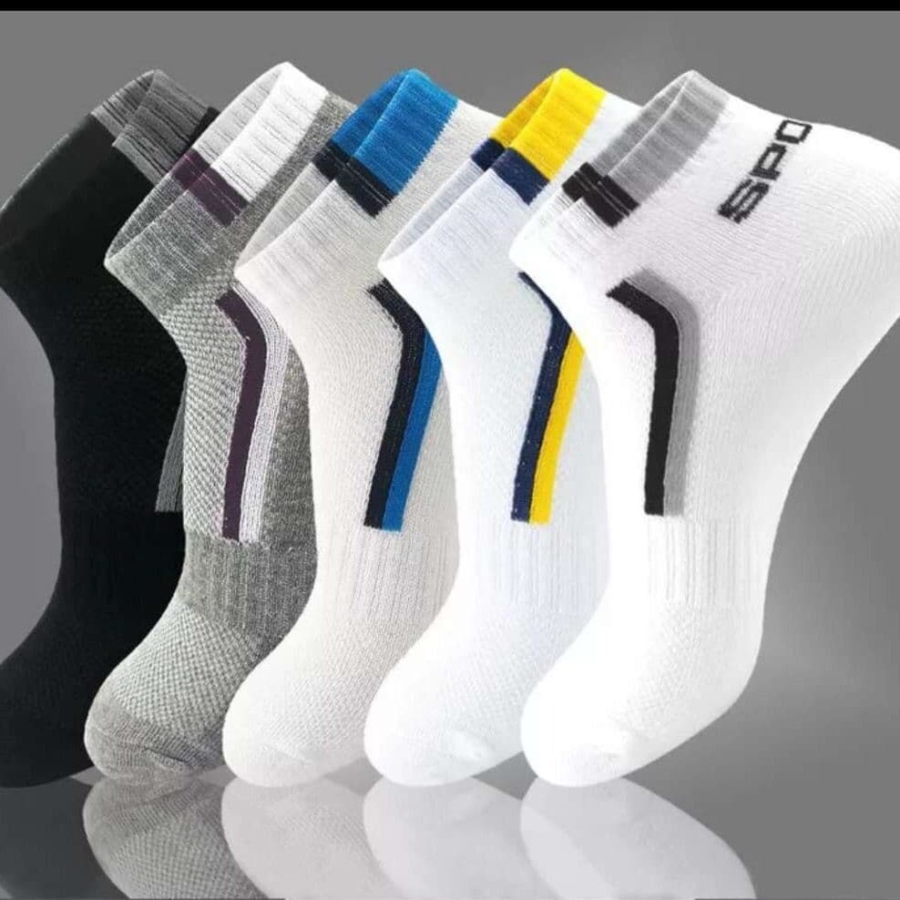 Summer Thin Boat Socks Men's Short Socks Sweat Absorbent Breathable Letters Fashionable Mesh Spt Running Professional Sports Men's Socks